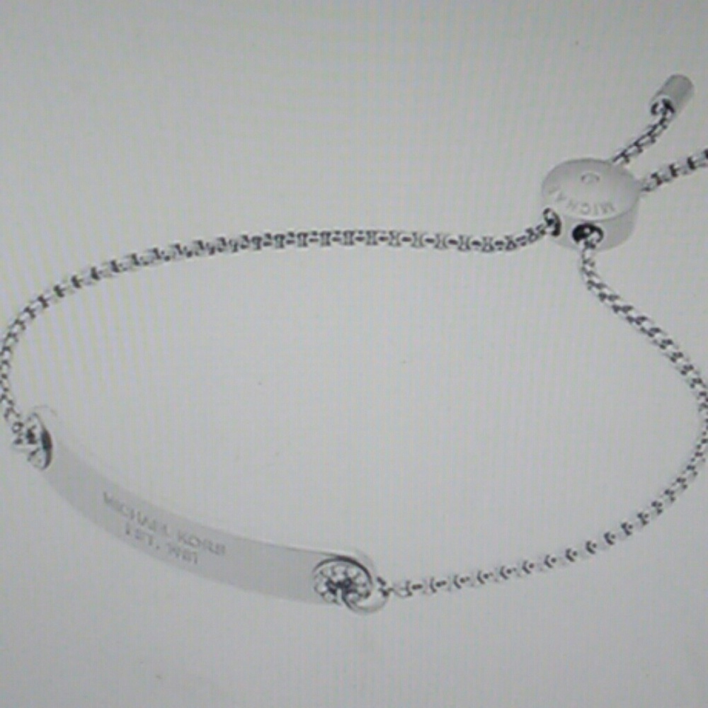 MK Logo Plaque Slider Bracelet